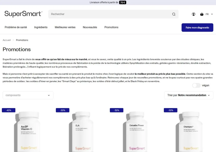 Schermata della pagina offerta di SuperSmart