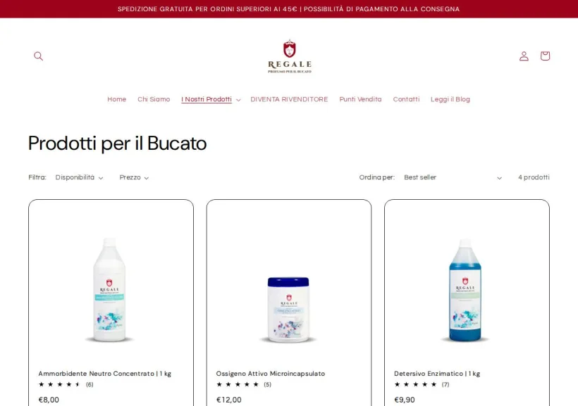 Schermata della pagina offerta di Essenza regale