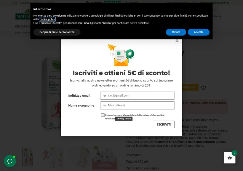 Schermata della pagina offerta di Naturando