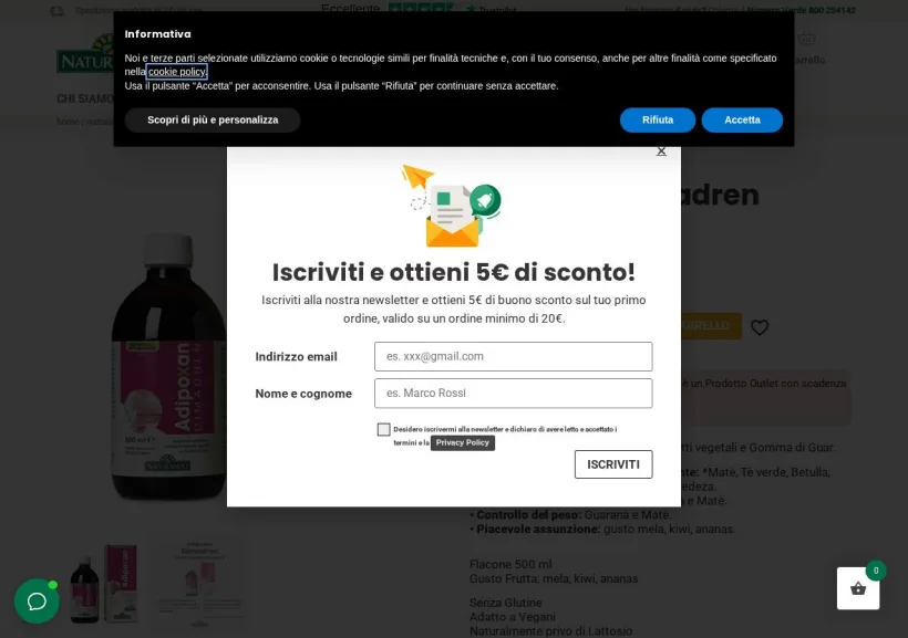 Schermata della pagina offerta di Naturando