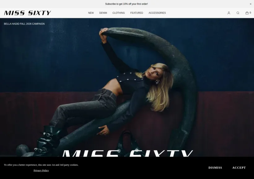 Schermata della pagina offerta di Miss Sixty