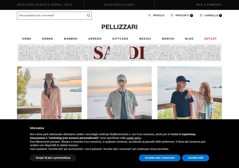 Schermata della pagina offerta di Negozi Pellizzari