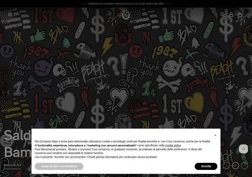 Schermata della pagina offerta di Scorpion Bay