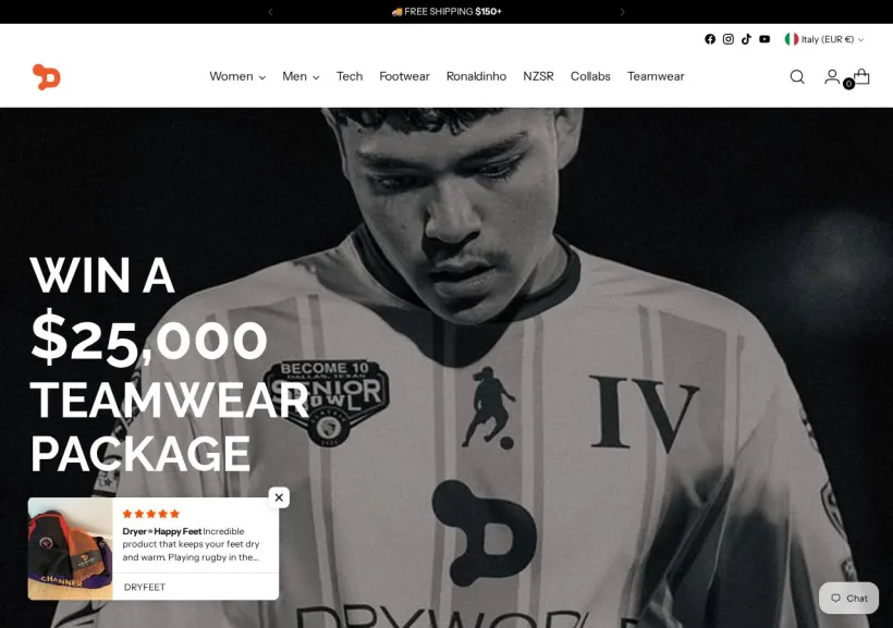 Schermata della pagina offerta di DRYWORLD