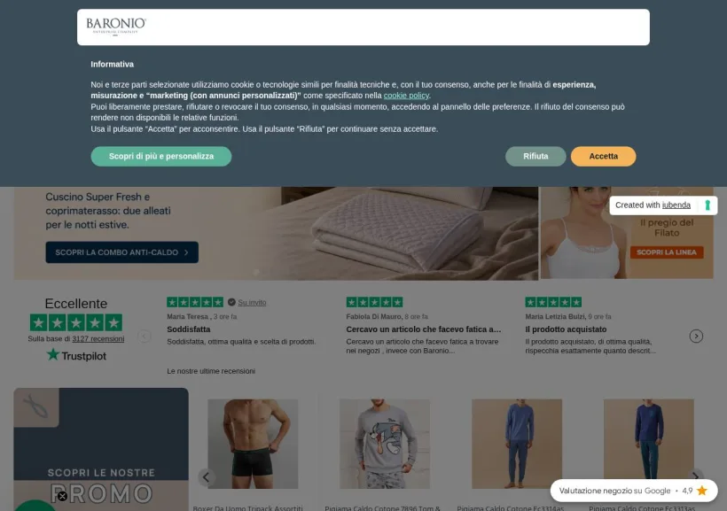 Schermata della pagina offerta di Baronionline