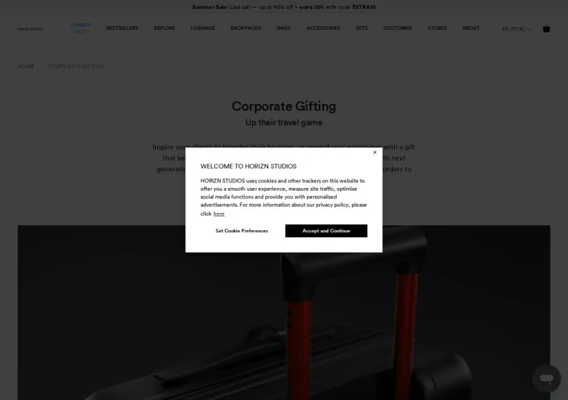 Schermata della pagina offerta di Horizn Studios