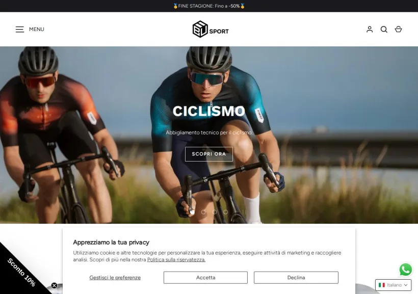 Schermata della pagina offerta di BU-Sport