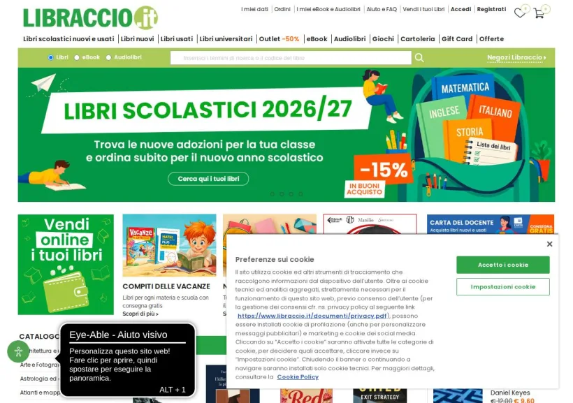 Schermata della pagina offerta di Libraccio