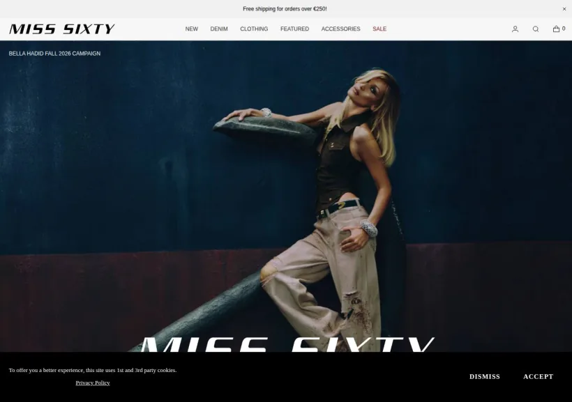 Schermata della pagina offerta di Miss Sixty