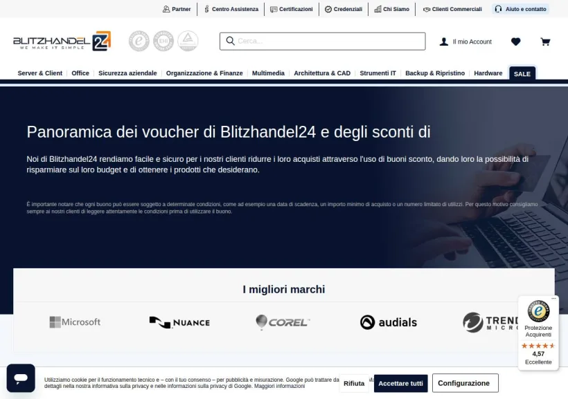 Schermata della pagina offerta di Blitzhandel24