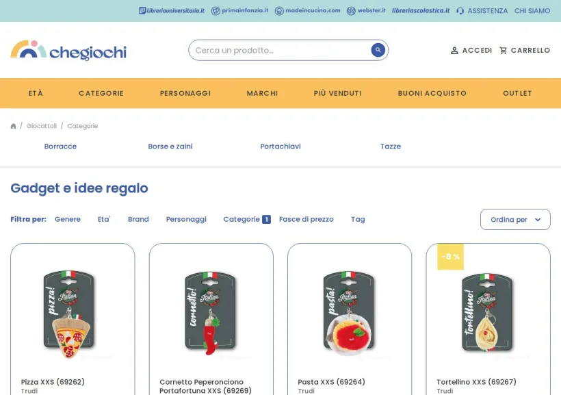 Schermata della pagina offerta di Che Giochi