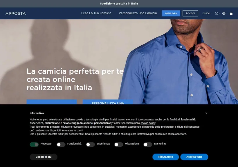 Schermata della pagina offerta di Apposta