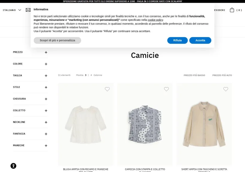 Schermata della pagina offerta di Please