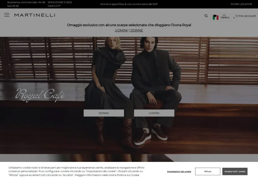 Schermata della pagina offerta di Martinelli