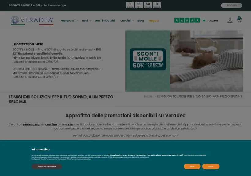 Schermata della pagina offerta di Veradea