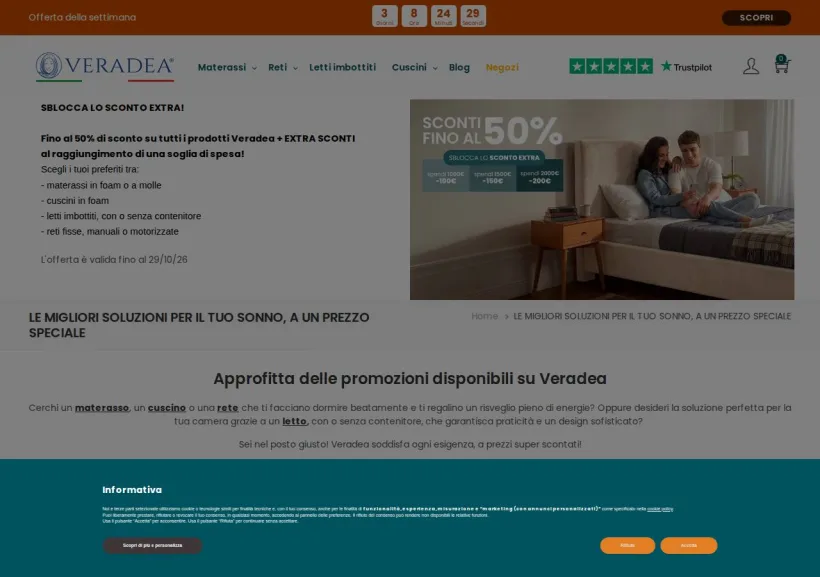 Schermata della pagina offerta di Veradea