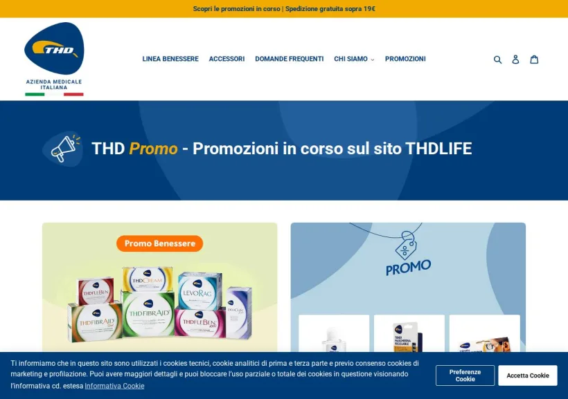 Schermata della pagina offerta di THD Life