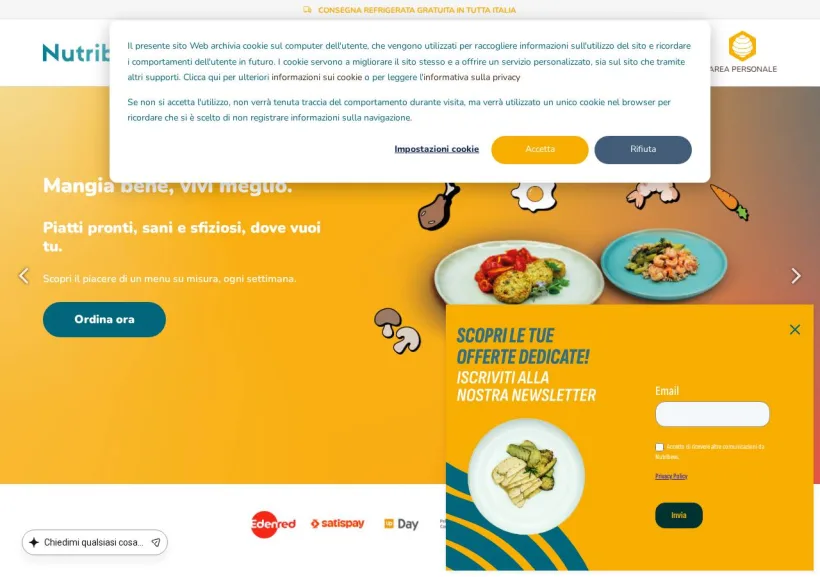 Schermata della pagina offerta di Nutribees