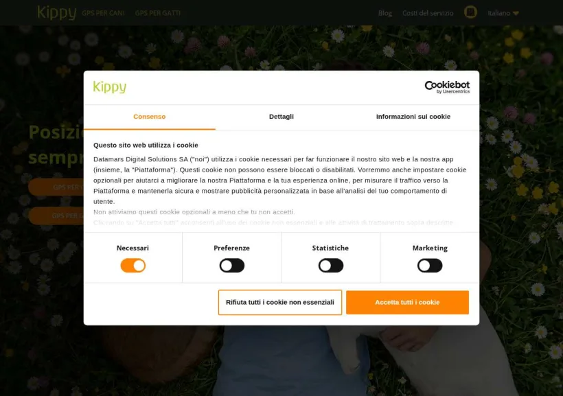 Schermata della pagina offerta di Kippy