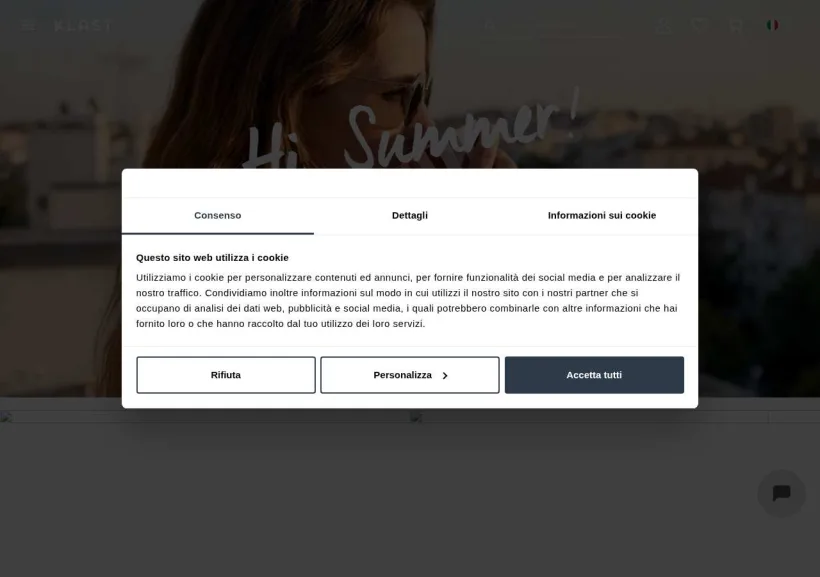 Schermata della pagina offerta di Klast