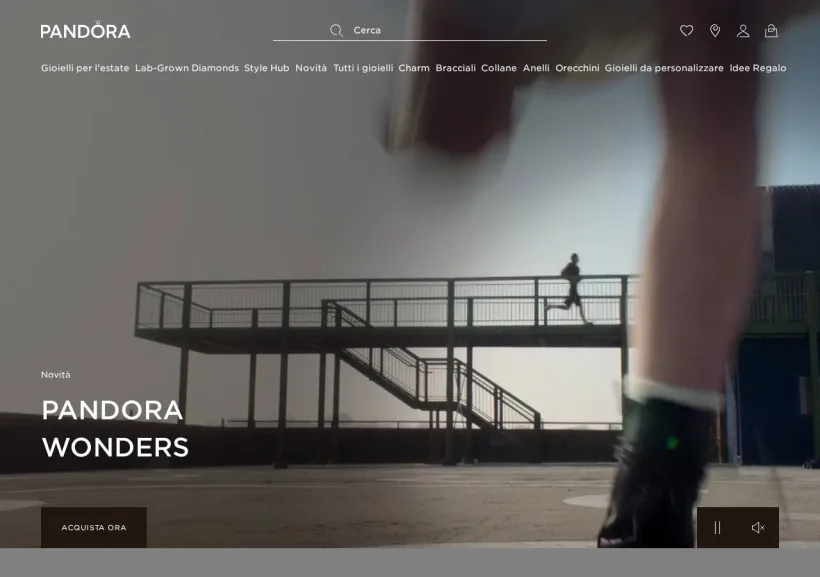 Schermata della pagina offerta di Pandora