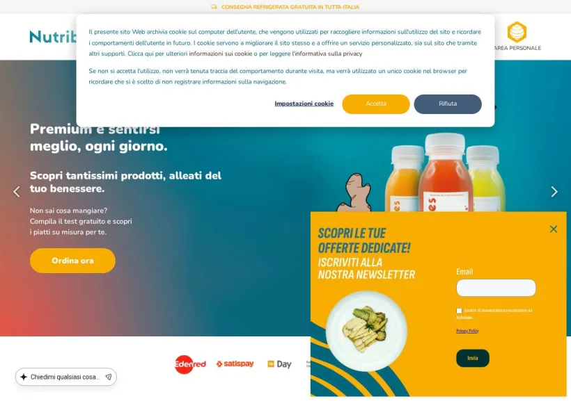 Schermata della pagina offerta di Nutribees