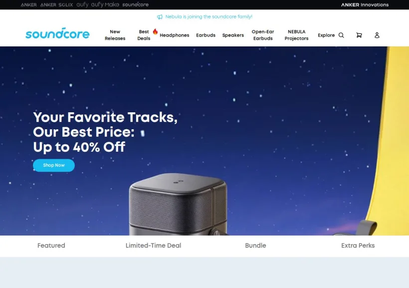 Schermata della pagina offerta di Soundcore