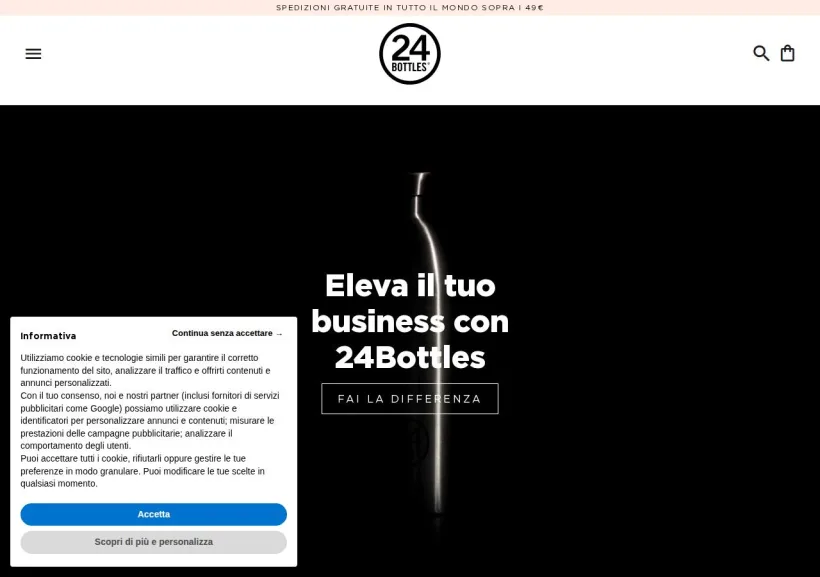 Schermata della pagina offerta di 24Bottles
