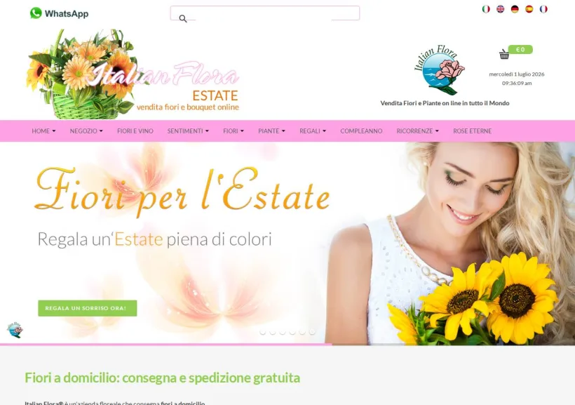 Schermata della pagina offerta di Italian Flora
