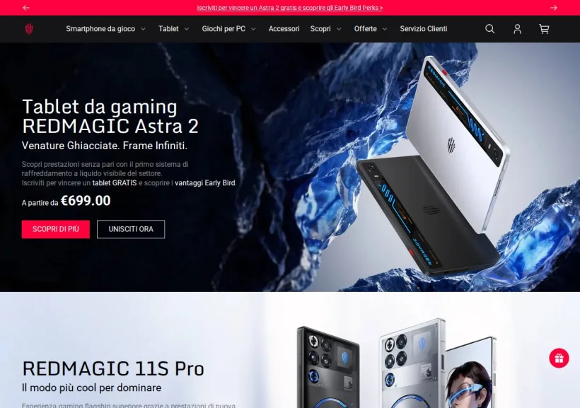 Schermata della pagina offerta di Redmagic