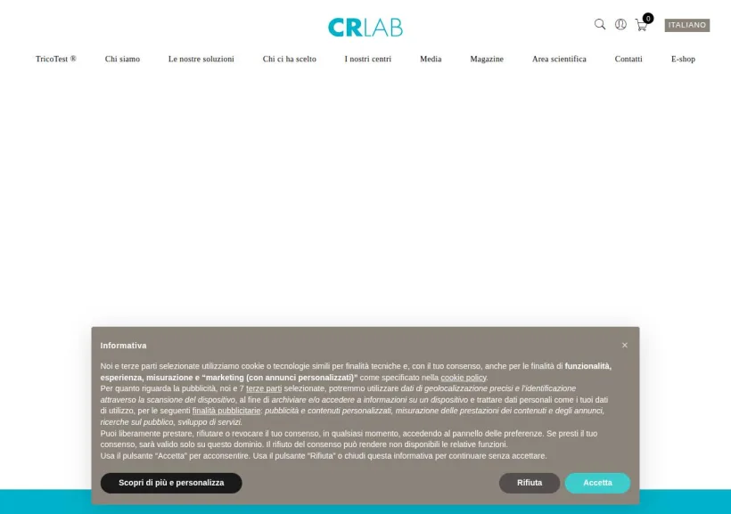 Schermata della pagina offerta di CRLab