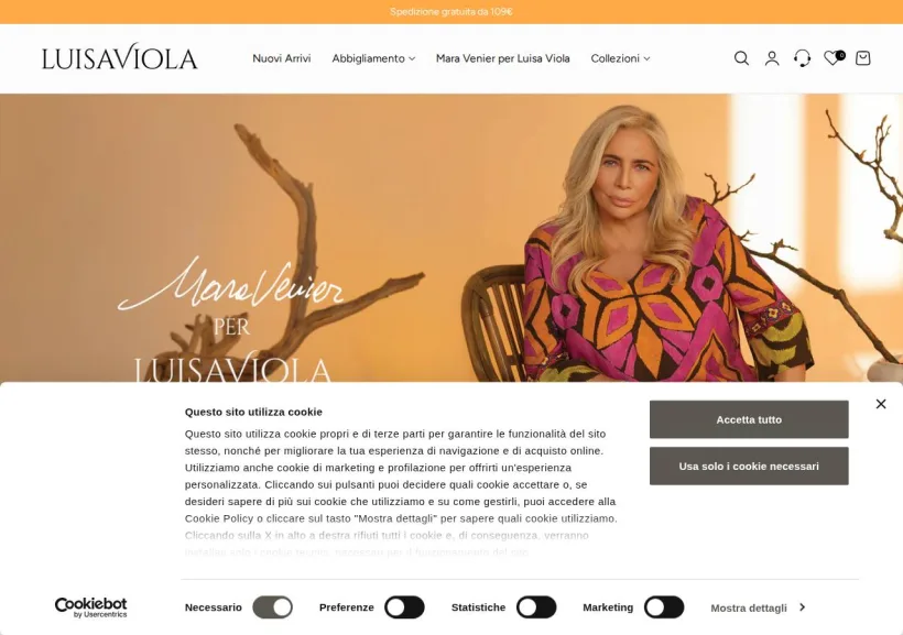 Schermata della pagina offerta di Luisa Viola