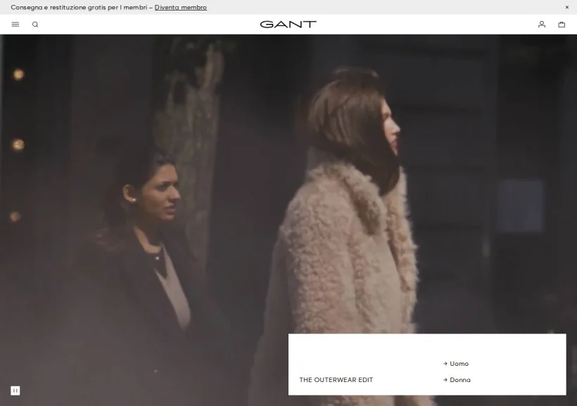 Schermata della pagina offerta di Gant