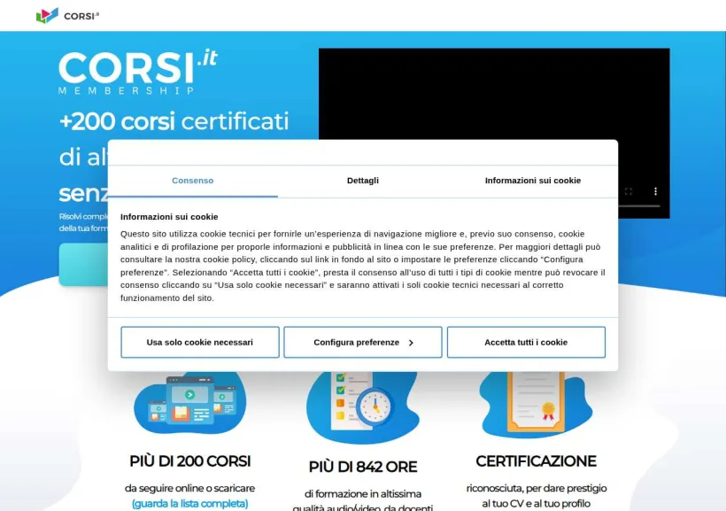Schermata della pagina offerta di Corsi.it