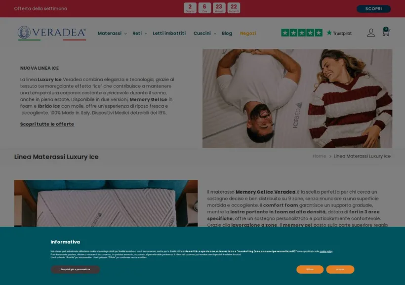 Schermata della pagina offerta di Veradea