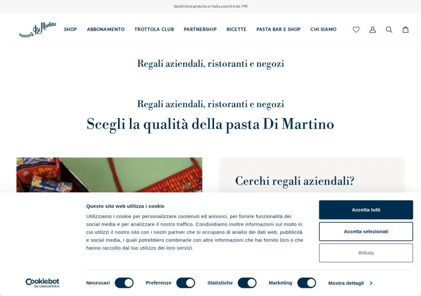 Schermata della pagina offerta di Pasta di Martino