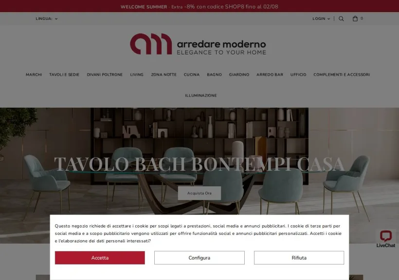 Schermata della pagina offerta di Arredare Moderno 
