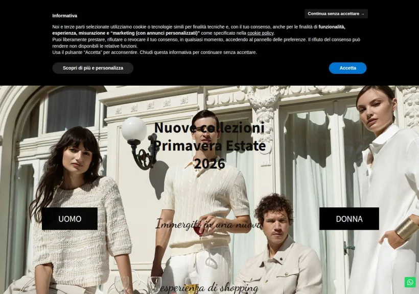 Schermata della pagina offerta di D'Urso Boutique