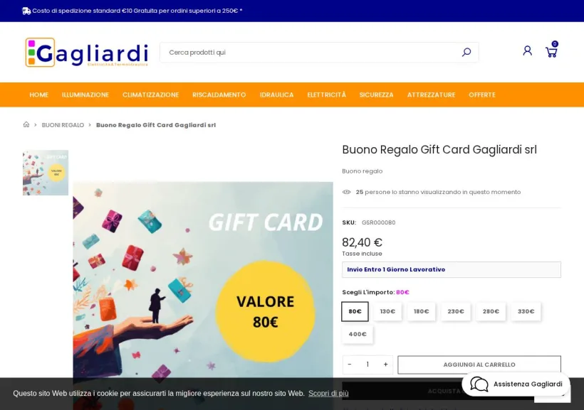 Schermata della pagina offerta di Gagliardisrl