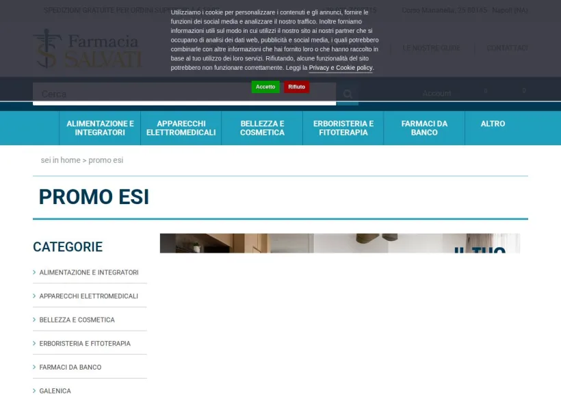 Schermata della pagina offerta di Farmacia Salvati