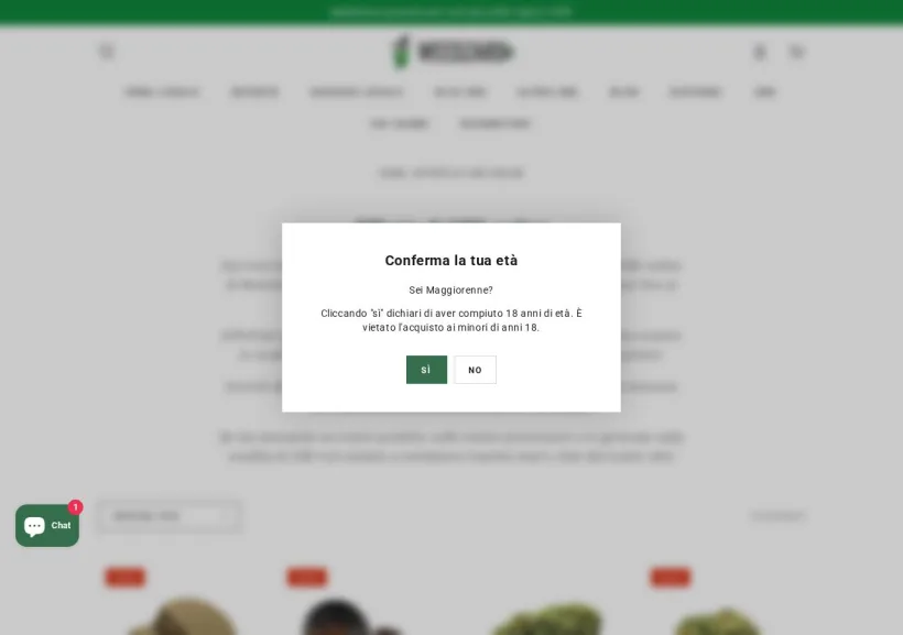 Schermata della pagina offerta di Weedzard