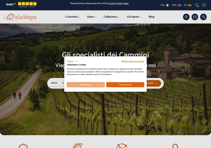 Schermata della pagina offerta di sloWays