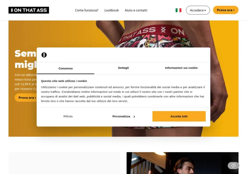 Schermata della pagina offerta di On That Ass