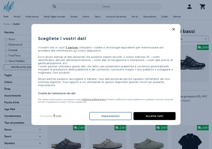 Schermata della pagina offerta di Made in Paradis