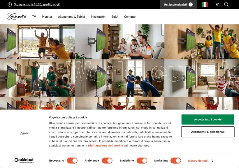 Schermata della pagina offerta di Vogel's