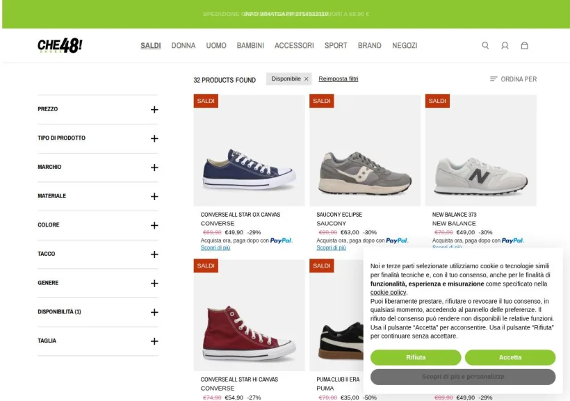 Schermata della pagina offerta di Che48!