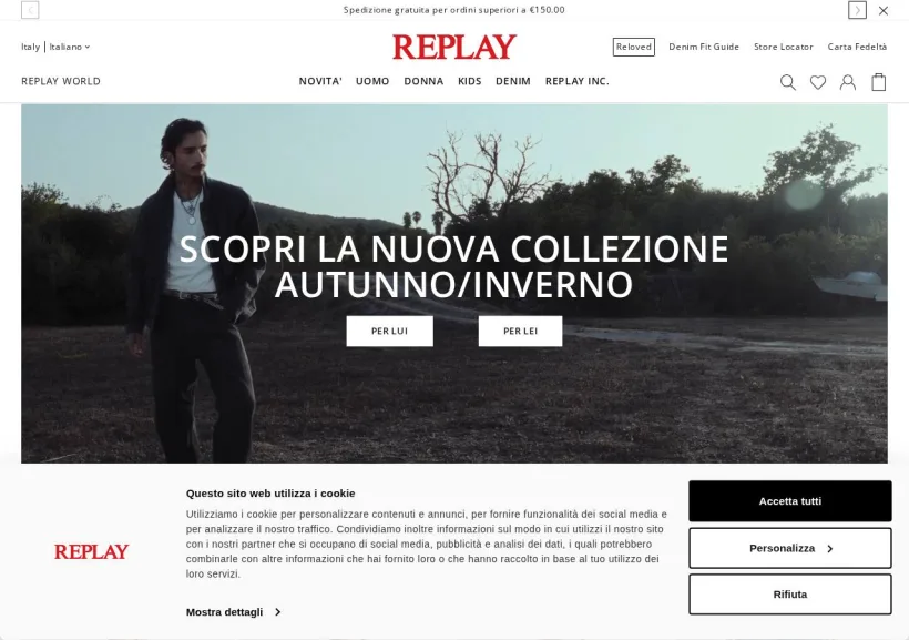 Schermata della pagina offerta di Replay