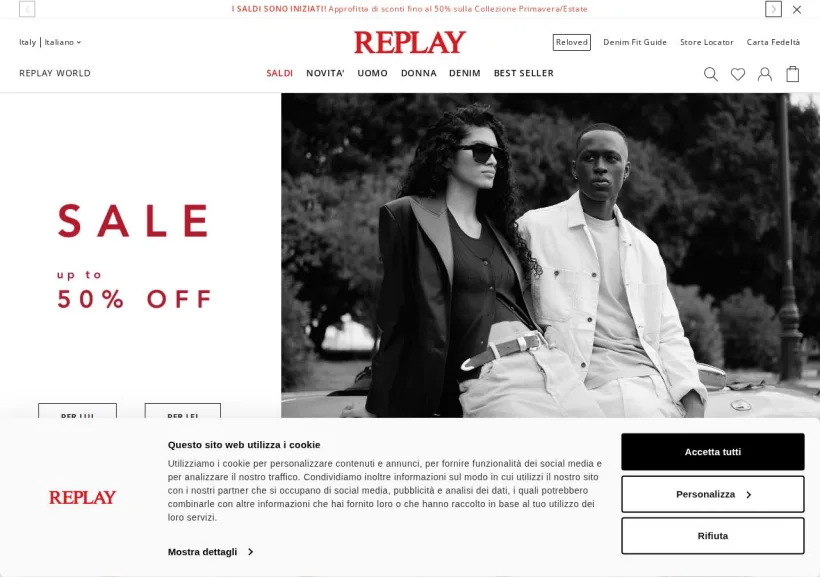 Schermata della pagina offerta di Replay