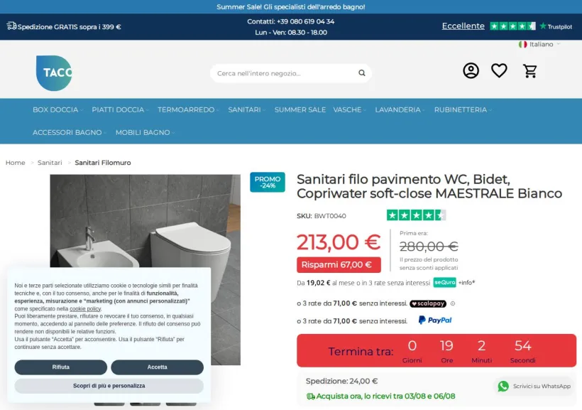 Schermata della pagina offerta di Taco Shop