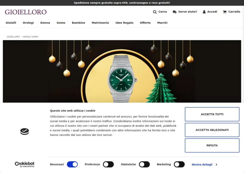 Schermata della pagina offerta di Gioielloro